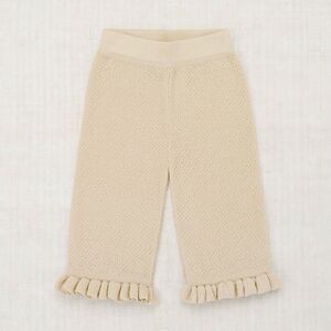 NWT Misha And Puff Bow Ruffle Pants, 100% Merino Wool, Color "String", Size 4-5Y